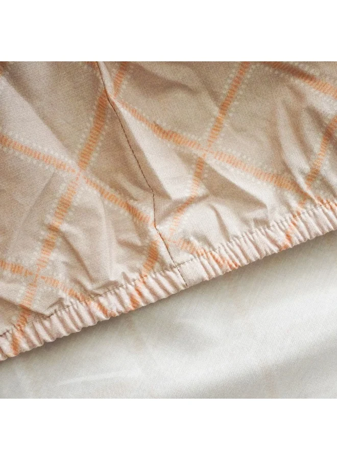 DANUBE HOME Kingsley 4 - Pieces Esi King Comforter Set, Soft, Cozy Bedding Set with Comforter, Pillowcase And Fitted sheet Stylish And Comfortable - Ochre - 240x260 cm