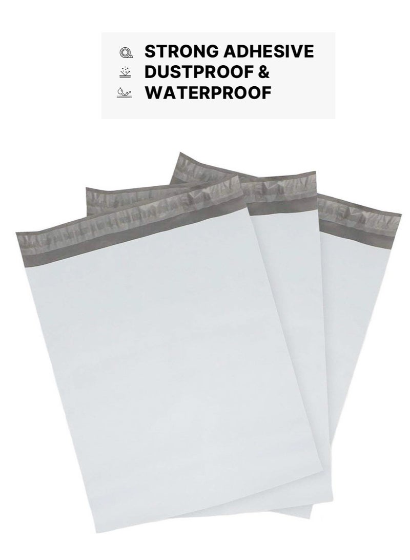 White Poly Mailer Bags – 25 x 35 cm, Self-Seal Adhesive Shipping Envelopes, 100-Pack – Durable Packaging Bags for Clothing, Parcels, and Postal Deliveries - Image 3
