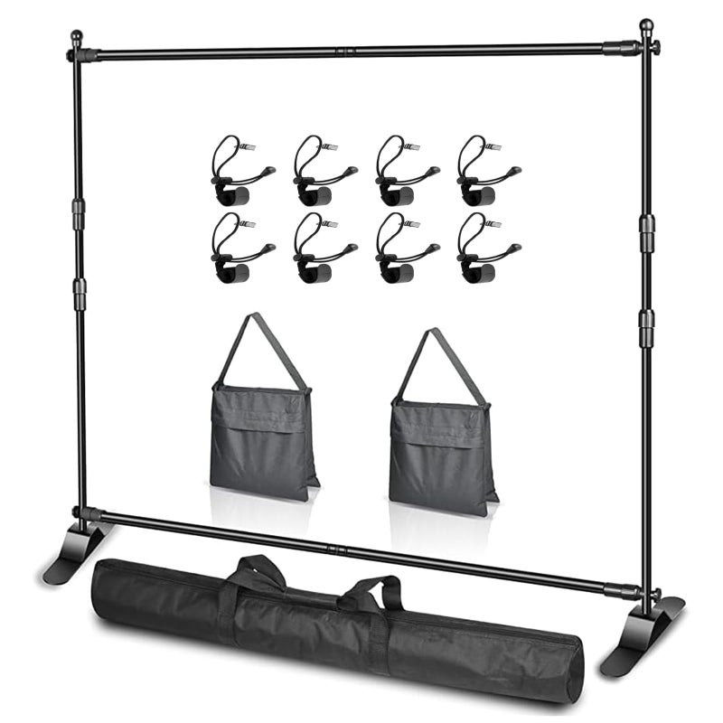 EMART Adjustable Photo Backdrop Banner Stand with 10 X 8ftï¼ˆW X Hï¼‰ Telescopic Tubes, Suitable for Trade Shows, Professional Photography Booths, and Step and Repeat Background Displays - Image 1