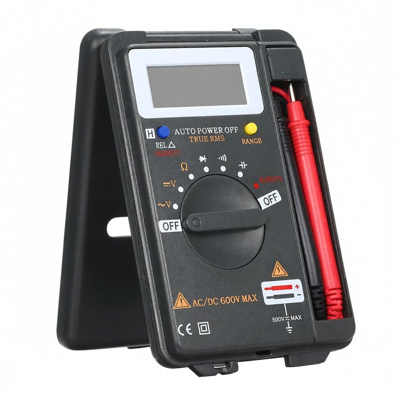 RICHMETERS ملقي رقمي محمول صغير متعدد الوظائف 4000 عدداً مقياس متعدد لاختبار ترانزستور الجهد المتردد/المباشر أمبيرمتر مستشعر درجة الحرارة مسبار اختبار VC921 - Image 1