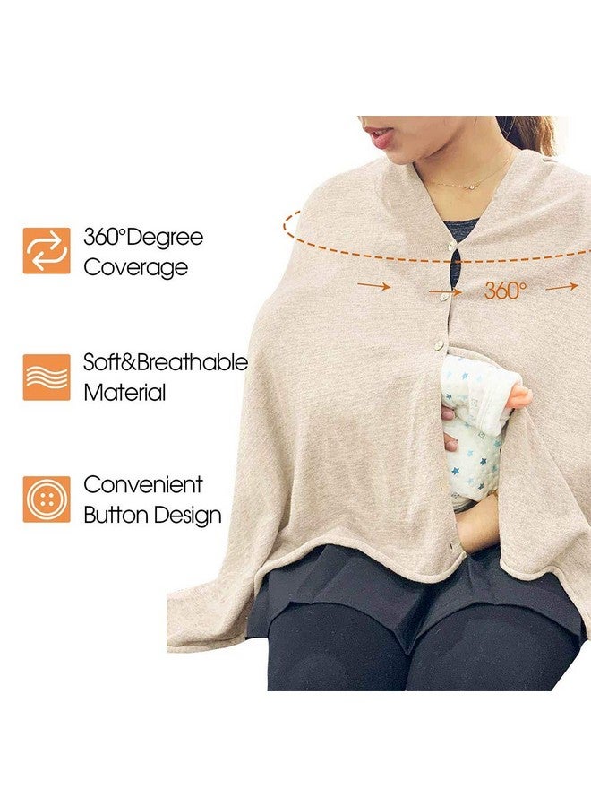 stylesilove Multi-Use Knit Nursing Shawl Poncho Adjustable Buttons for Breastfeeding Protection Nursing Cover Infinity Scarf (Ivory) - Image 5