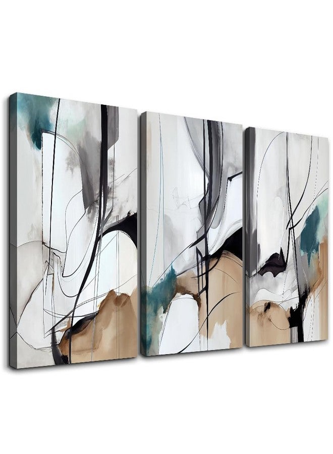 DZRWUBHS Canvas Wall Art For Living Room Wall Decor For Bedroom Modern Family Bathroom Canvas Art Kitchen Abstract Pictures Artwork Wall Paintings Ready To Hang Home Decorations 12" X 16" 3 Pieces - Image 1