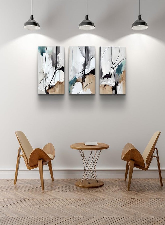 DZRWUBHS Canvas Wall Art For Living Room Wall Decor For Bedroom Modern Family Bathroom Canvas Art Kitchen Abstract Pictures Artwork Wall Paintings Ready To Hang Home Decorations 12" X 16" 3 Pieces - Image 4