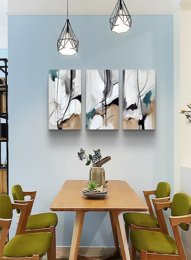 DZRWUBHS Canvas Wall Art For Living Room Wall Decor For Bedroom Modern Family Bathroom Canvas Art Kitchen Abstract Pictures Artwork Wall Paintings Ready To Hang Home Decorations 12" X 16" 3 Pieces - Image 5