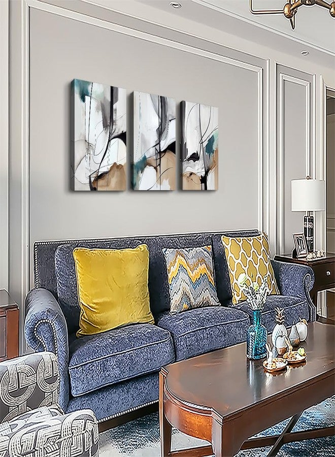 DZRWUBHS Canvas Wall Art For Living Room Wall Decor For Bedroom Modern Family Bathroom Canvas Art Kitchen Abstract Pictures Artwork Wall Paintings Ready To Hang Home Decorations 12" X 16" 3 Pieces - Image 2