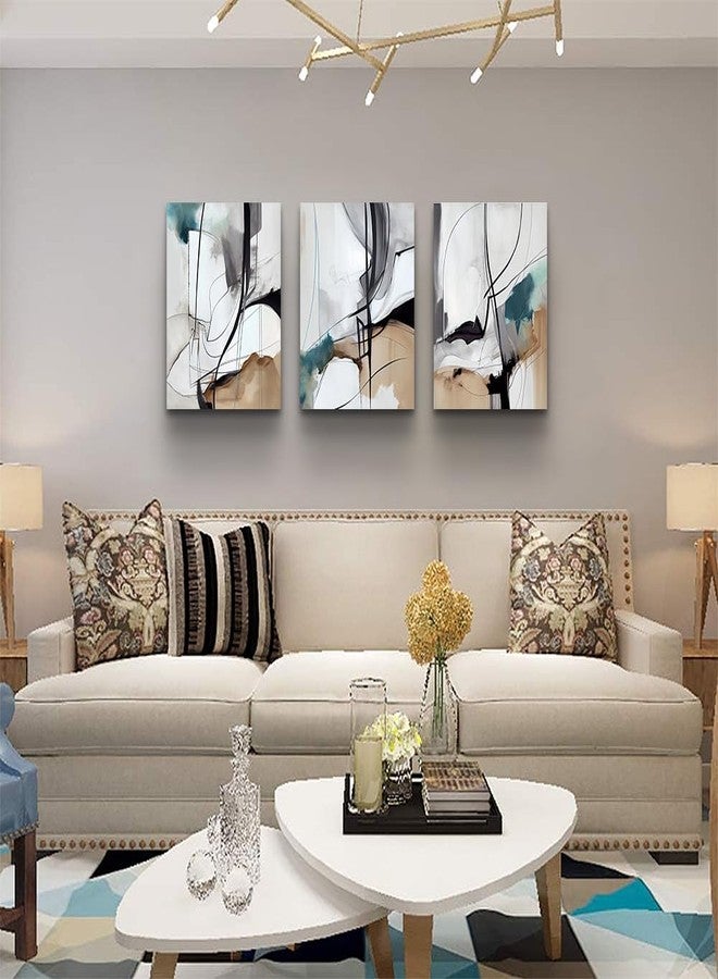 DZRWUBHS Canvas Wall Art For Living Room Wall Decor For Bedroom Modern Family Bathroom Canvas Art Kitchen Abstract Pictures Artwork Wall Paintings Ready To Hang Home Decorations 12" X 16" 3 Pieces - Image 3
