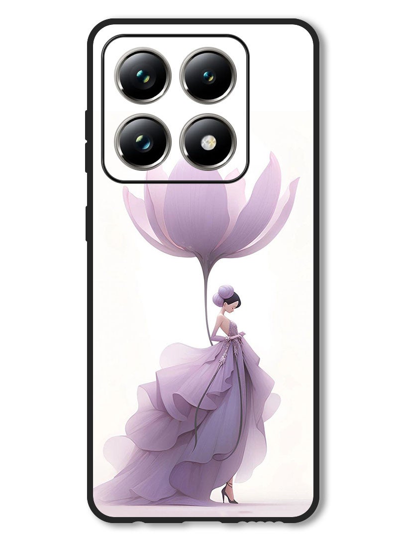 Theodor Case Compatible with Xiaomi 14T Protection Shockproof Bumper Cover Women Flower - Image 1