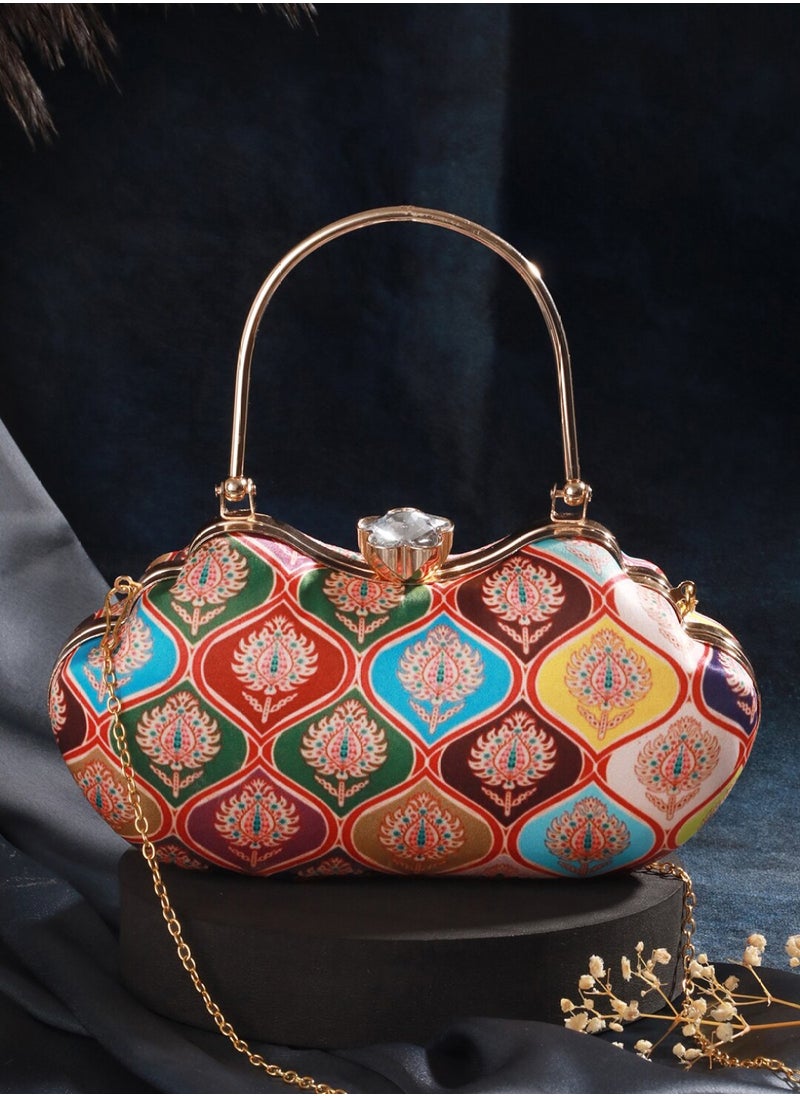 Priyaasi Printed Box Clutch  - Image 1