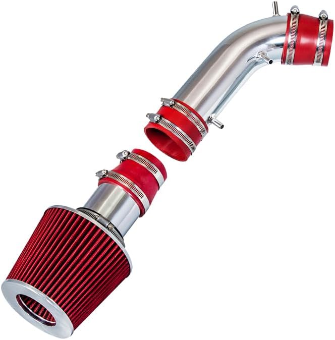 Rtunes Racing Short Ram Air Intake Kit + Filter Combo Compatible For 96-98 4Runner 3.4L / 95-98 T100 / Tacoma 3.4L (Red) - Image 1