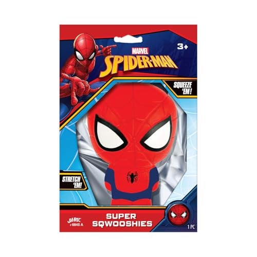 Ja-Ru JARU Marvel Spiderman Super Squishy Toy Pack of 1 Squeezy Toy for Kids Collectible Party Favor Classroom Giveaway Gag Gift Avengers Squish MCU Superhero 68451A - Image 1