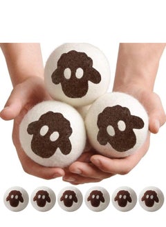 Generic Tumble Dryer Balls, 6 Pack Wool Dryer Balls for Laundry, XL Size Reusable Laundry, Reduce Drying Time, Wrinkles and Static, Soften Fabric, Reduce Tangle and Make Clothes Fluffy, White for Tumble Dryer  - Image 1