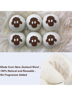 Generic Tumble Dryer Balls, 6 Pack Wool Dryer Balls for Laundry, XL Size Reusable Laundry, Reduce Drying Time, Wrinkles and Static, Soften Fabric, Reduce Tangle and Make Clothes Fluffy, White for Tumble Dryer  - Image 3