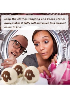 Generic Tumble Dryer Balls, 6 Pack Wool Dryer Balls for Laundry, XL Size Reusable Laundry, Reduce Drying Time, Wrinkles and Static, Soften Fabric, Reduce Tangle and Make Clothes Fluffy, White for Tumble Dryer  - Image 5