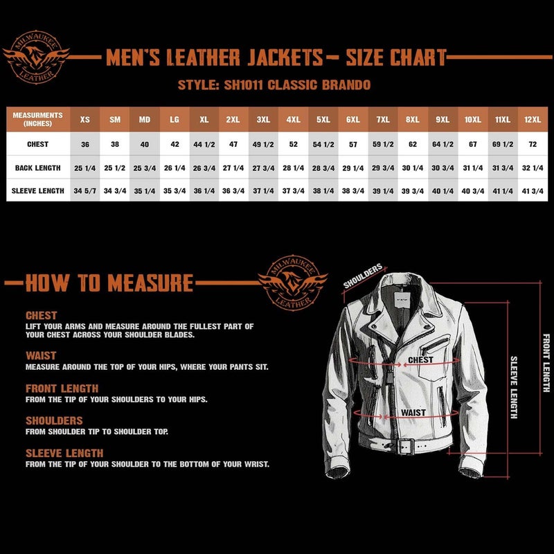MILWAUKEE LEATHER Men's Classic Side Lace Police Style Motorcycle Jacket - Black - Image 5