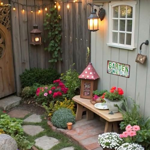 MTsigns Vintage Garden Metal Tin Sign License Plate Wall Decor for Garden Lover 12 x 6 Inches - all pollinators welcome here - Image 4