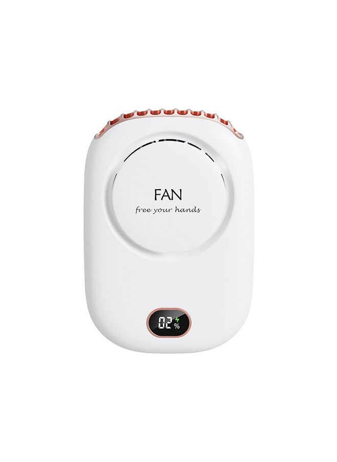 Generic Mini Fan Portable and Rechargeable with Lanyard Bracket can Hanging Neck Put on Desk Clip Waist Outdoor Cooling for Travel Camping Powerful 3 Speed Bladeless Quiet Fan, White  - Image 1