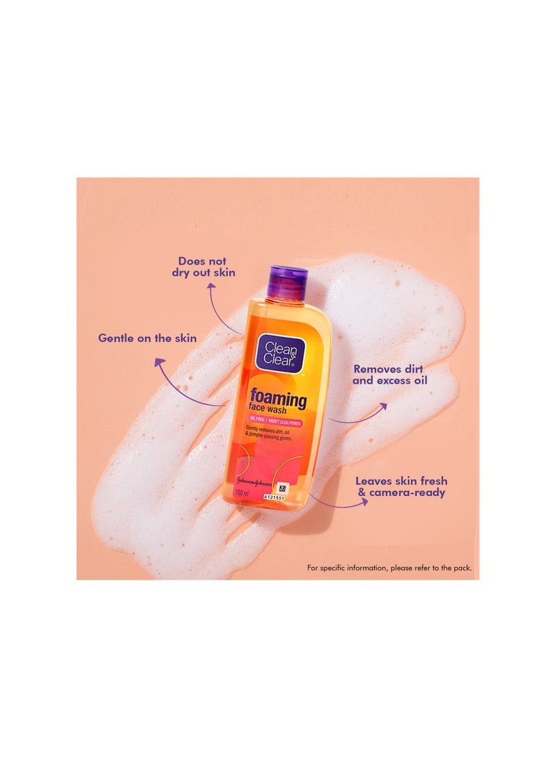 Clean & Clear Clean Clear Foaming Face Wash For Oily Skin 150 ML - Image 3