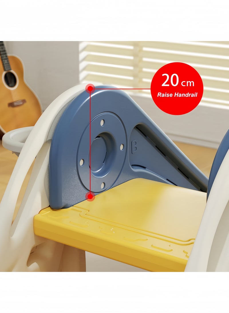 GGEROU Slide for Kids Toddler Slide Climber with Basketball Hoop Baby Playset w/Long Slope for 0-4 yrs Boys and Girls Sturdy Playground for Indoor Outdoor Blue - Image 5