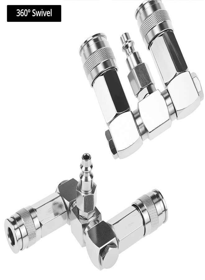 QWORK Air Hose Splitter, 2-Way Air Hose Connector, 1/4 In NPT Swivel 360 Degrees Connectors, Air Compressor Accessories Fittings - Image 5