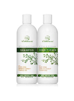 Eczema Psoriasis Shampoo Conditioner Set 16Oz 98% Natural 80% Organic Sulfate Free Soothing Anti Dandruff Flaky Itchy Dry Scalp Treatment For Seborrheic Dermatitis Damaged Hair