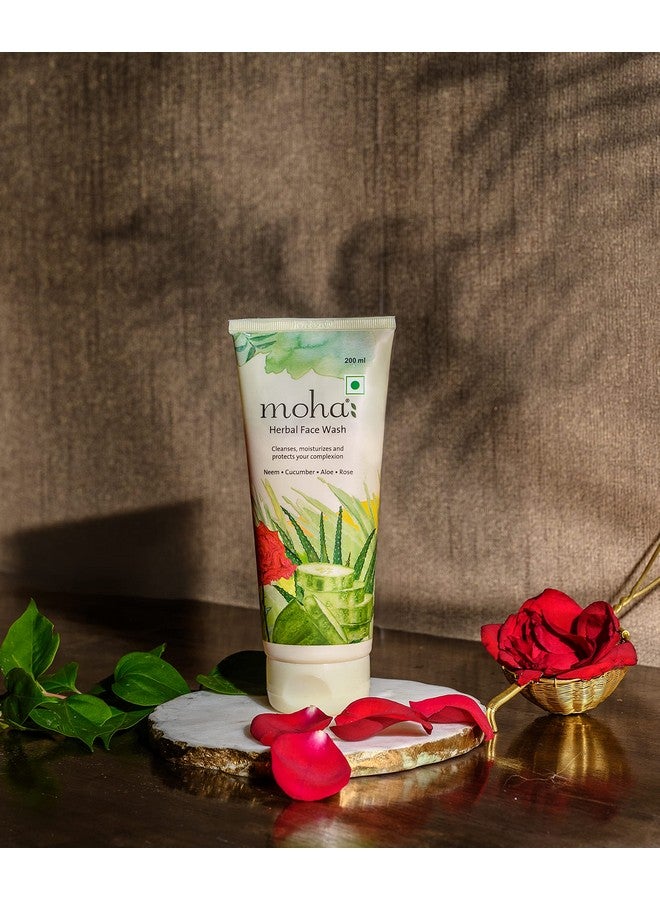 Moha: Herbal Face Wash 200 Ml X 1 | Face Wash With Goodness Of Neem, Aleovera, Cucumber, Rose & Yashtimadhu Which Keep Skin Healthy, Soft & Glowing, For All Skin Type - Image 2