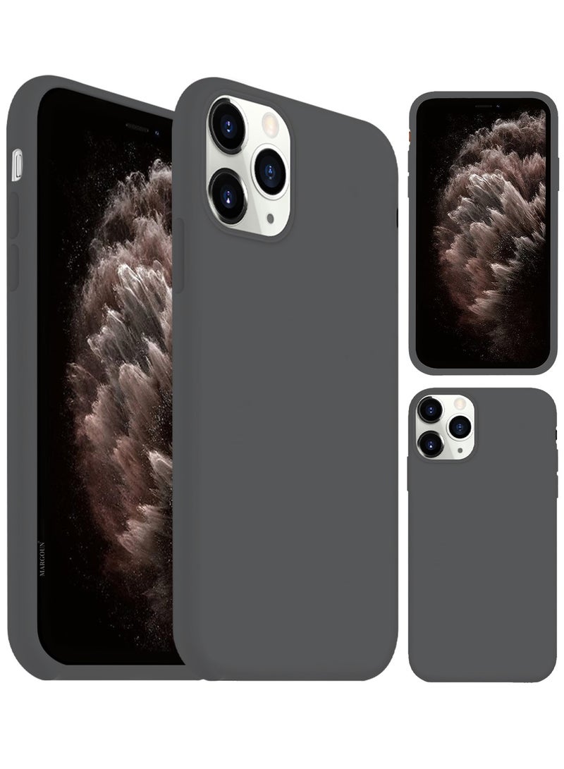 CATANES غطاء سيليكون ناعم وحريري لجهاز آبل آيفون 11 برو ماكس - حماية كاملة للجسم - رمادي داكن - Image 4