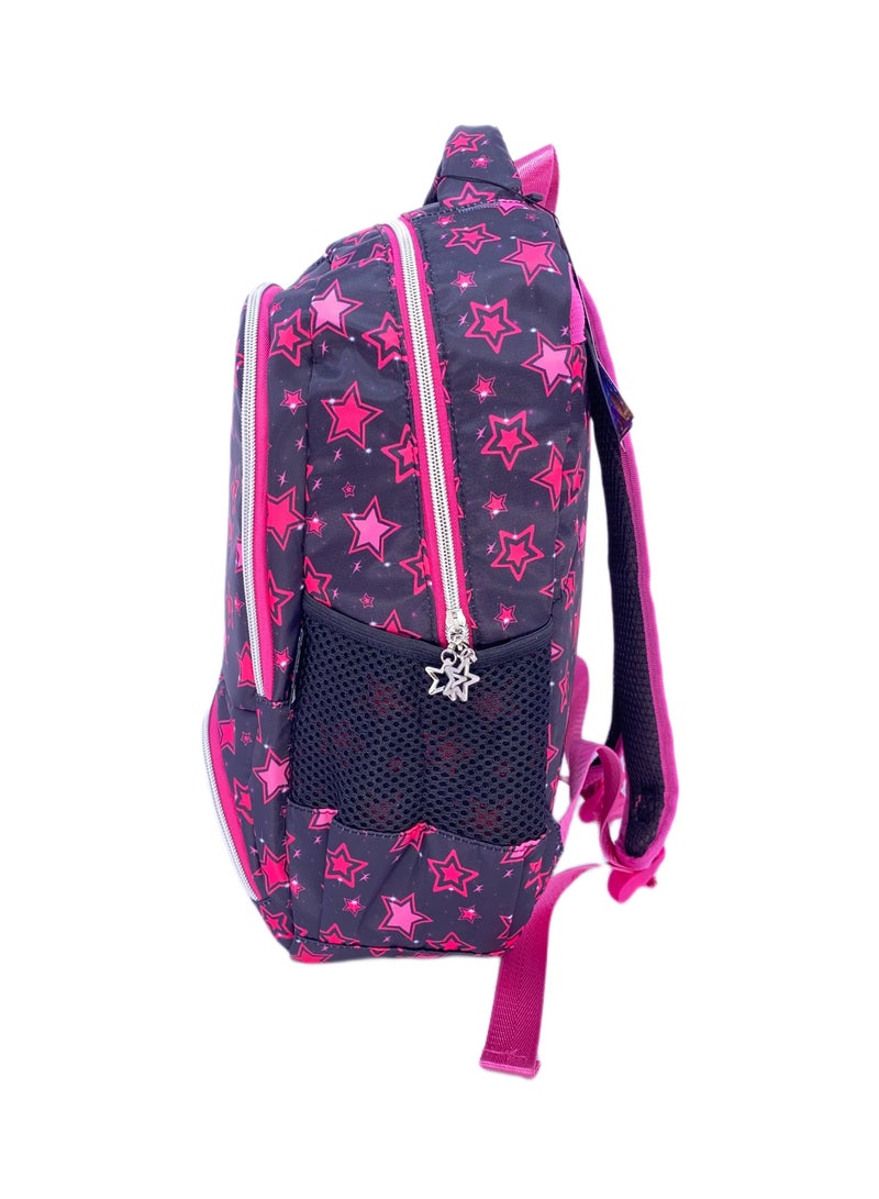 School backpack with premium Lightweight STARS backpacks with favorite personalized trending characters bookbags which includes Lunch bag and pencil Case school bag For boys and girls (16Inches)