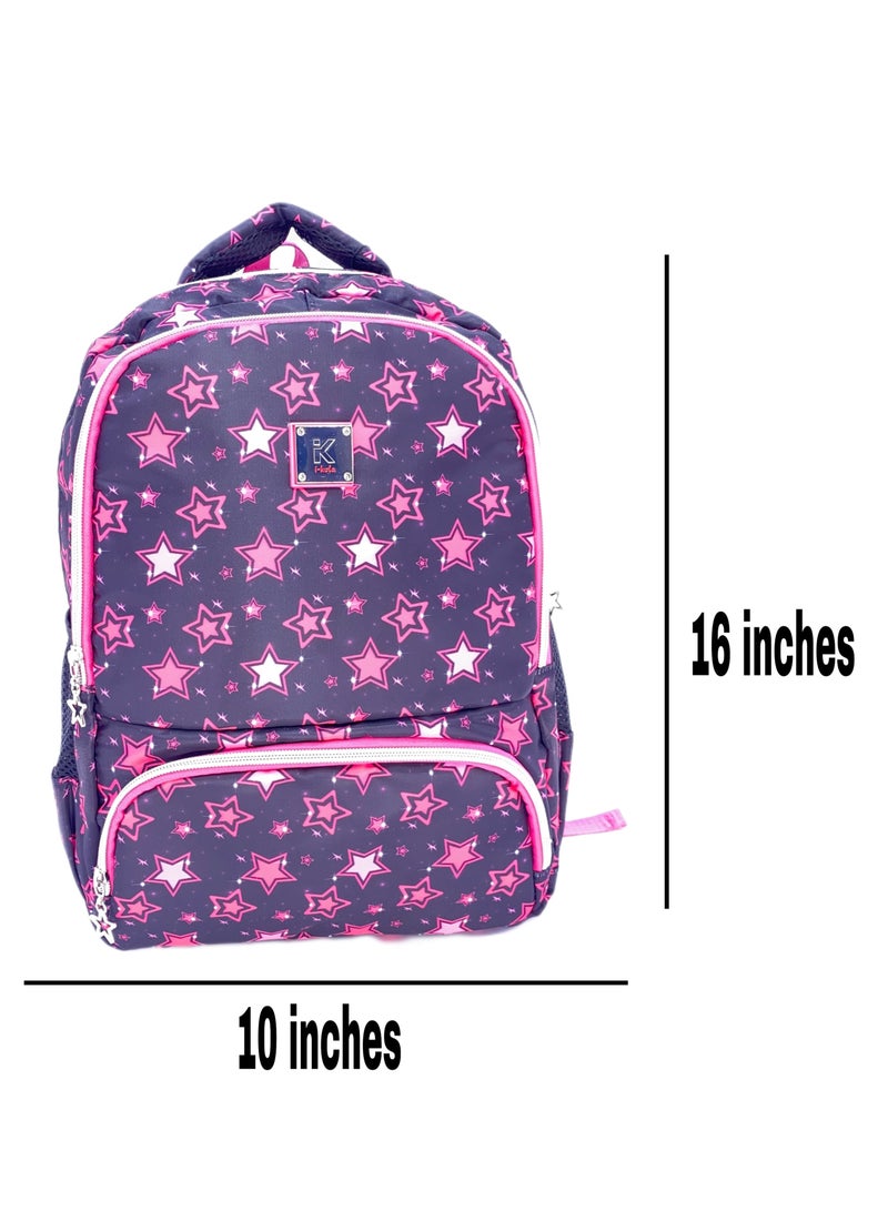 School backpack with premium Lightweight STARS backpacks with favorite personalized trending characters bookbags which includes Lunch bag and pencil Case school bag For boys and girls (16Inches)
