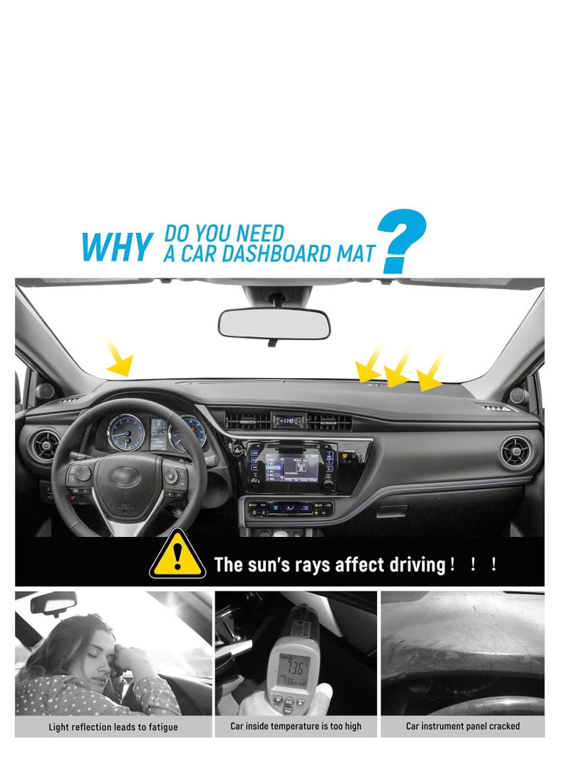 Bluejw Panel Sunscreen Dashboard Mat Cover For Toyota New Corolla (2014-2018) - Image 2