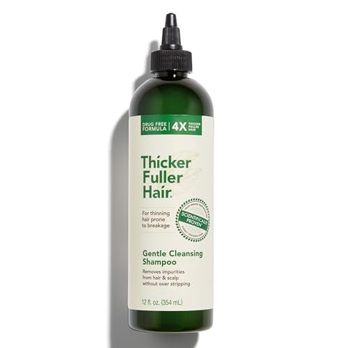 Thicker Fuller Hair Gentle Cleansing Shampoo  Hair Thickening Clarifying Shampoo  Lightweight Natural Formula with Rosemary and Coffee Oil  12 oz