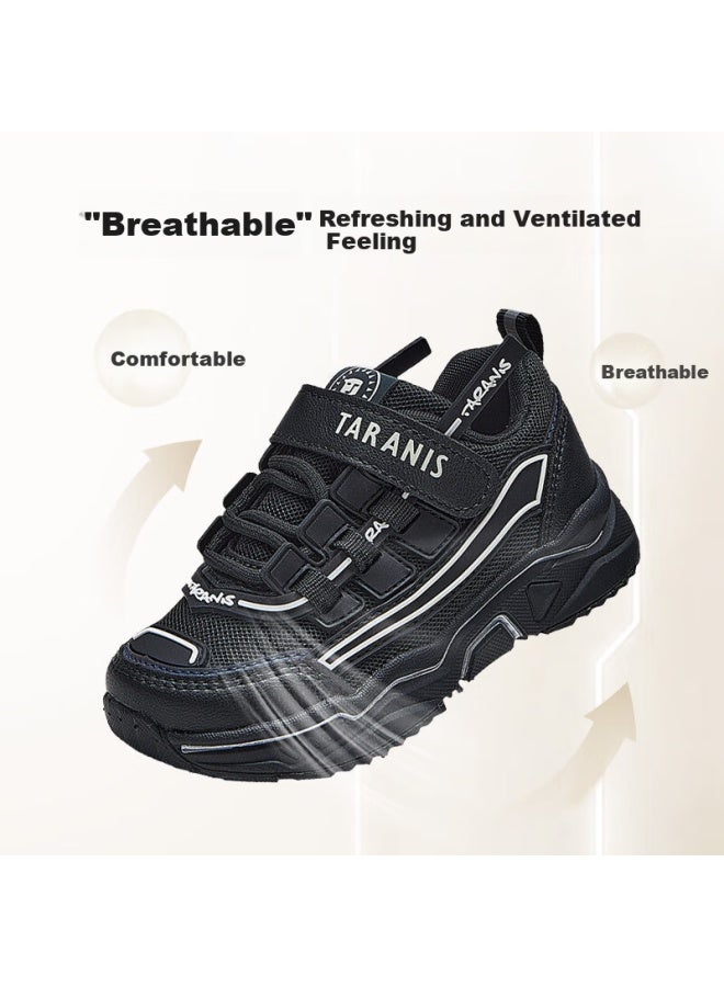 Taranis Spring Kids Sports Shoes Boys Soft Sole Dad Sneakers Girls Running Casual Dad Shoes Black Size 24 - Image 1