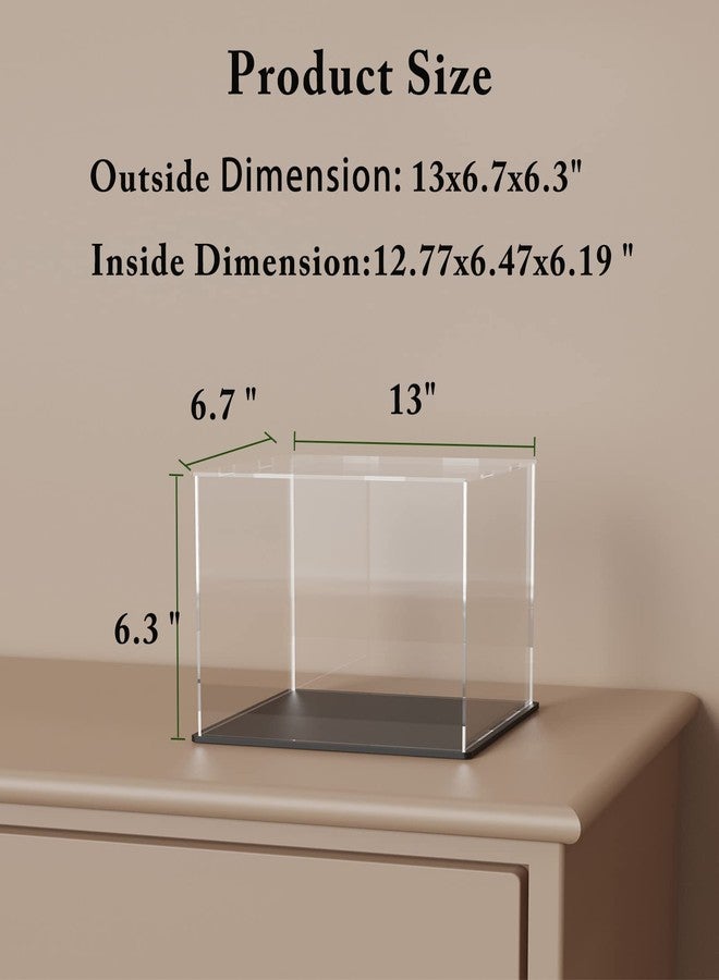 SVENJBB علبة عرض أكريليك من Svenjbb، صناديق مكعبة للعرض بأبعاد 13 × 6.7 × 6.3 بوصة، علب شفافة بقاعدة وغطاء أسود غير لامع، سيارة نموذجية مصبوبة بمقياس 1:18 - Image 5