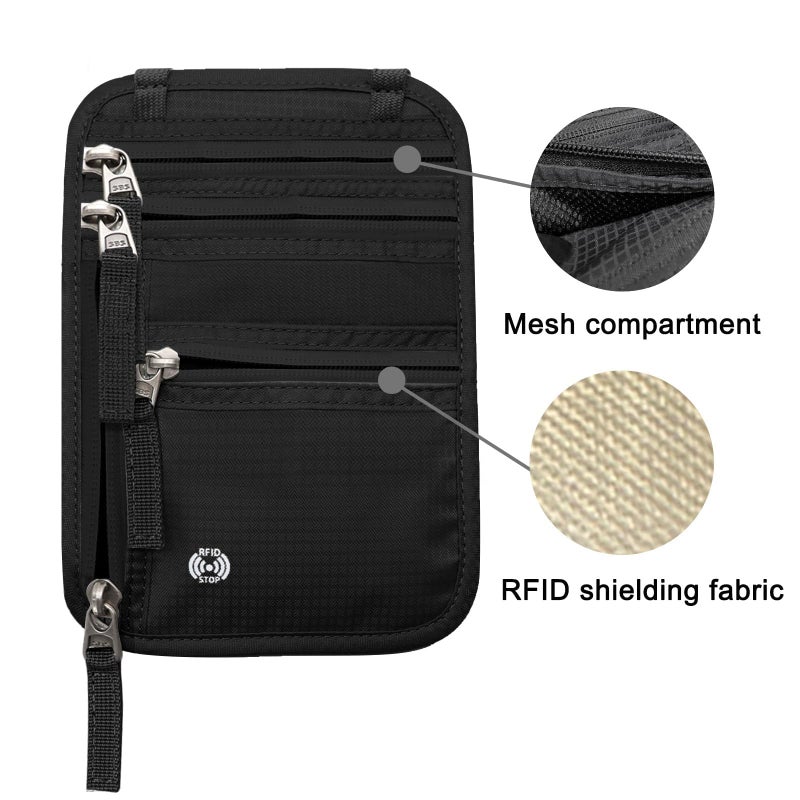 Sizobi Neck Wallet for Traveling Women Men, RFID Blocking Nylon Passport Holder Travel Pouch, Family Travel Document Organizer Passport Wallets,International Travel Must Haves Travel Accessories - Image 5