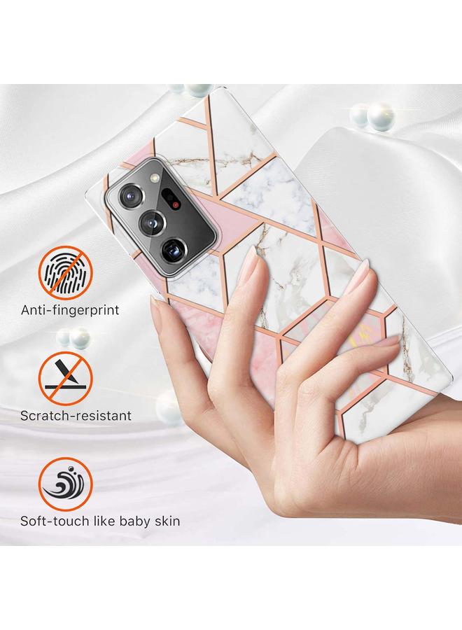 S-TOP Case For Samsung Galaxy Note20 Ultra Electroplating Splicing Marble TPU Phone Case - Image 2