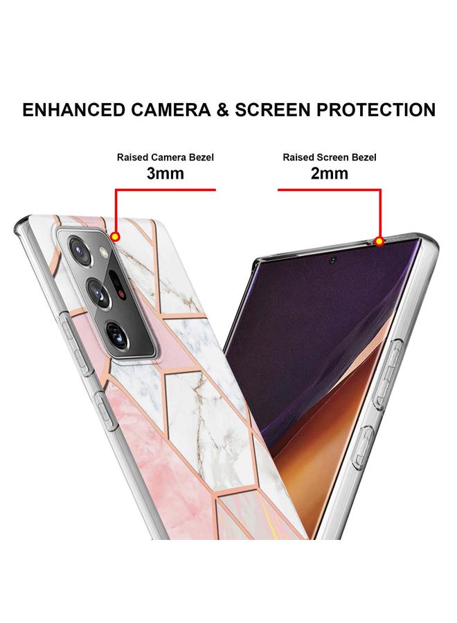 S-TOP Case For Samsung Galaxy Note20 Ultra Electroplating Splicing Marble TPU Phone Case - Image 4
