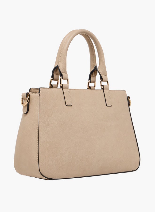 Celeste Solid Tote Bag with Detachable Strap and Zip Closure - Image 4