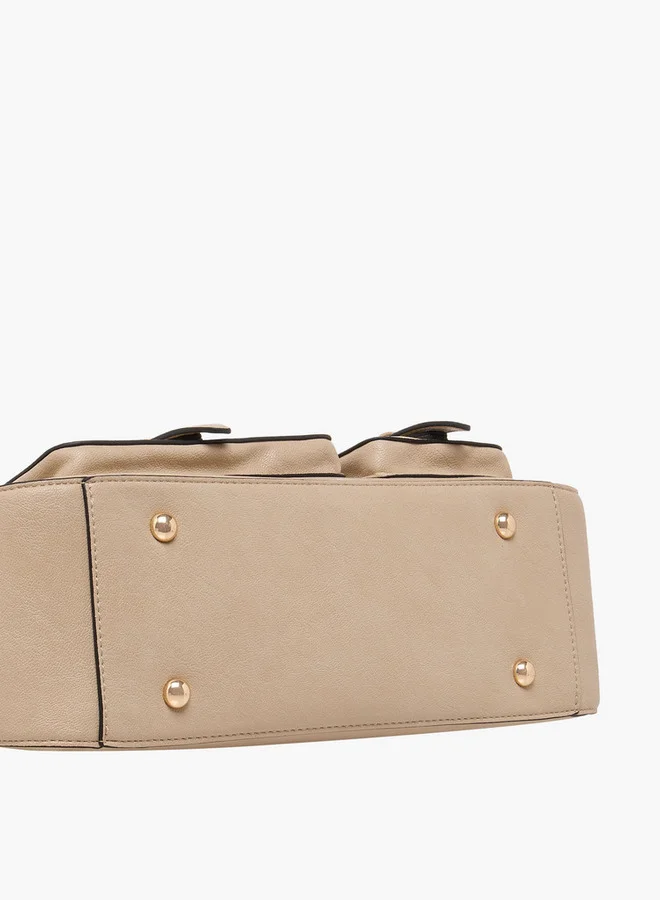 سيليست حقيبة يد صلبة بحزام قابل للفصل وإغلاق بسحاب