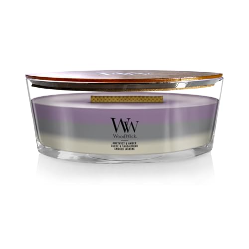 Woodwick Ellipse Scented Candle Amethyst Sky Trilogy Up to 50 Hours Burn Time Crackles as it Burns Perfect for Gifting 16oz