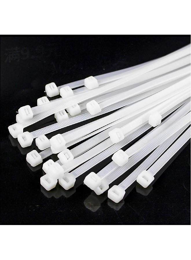 ties, Cable Management White Wire Zip Ties Nylon Cables Ties (100, 400mm)