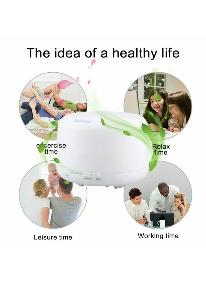 BLOOMING TIME - 500ml Ultrasonic Aromatherapy Vaporizer & Humidifier with Timer, Auto-Off Safety Switch, and 7 LED Light Colors - Image 1