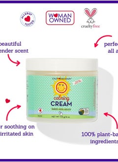 California Baby Calming Cream | Lavender Hypoallergenic Baby Lotion | 100% Plant-based | Soothing Baby Cream for Dry, Sensitive Skin | 113 g / 4 oz  - Image 3