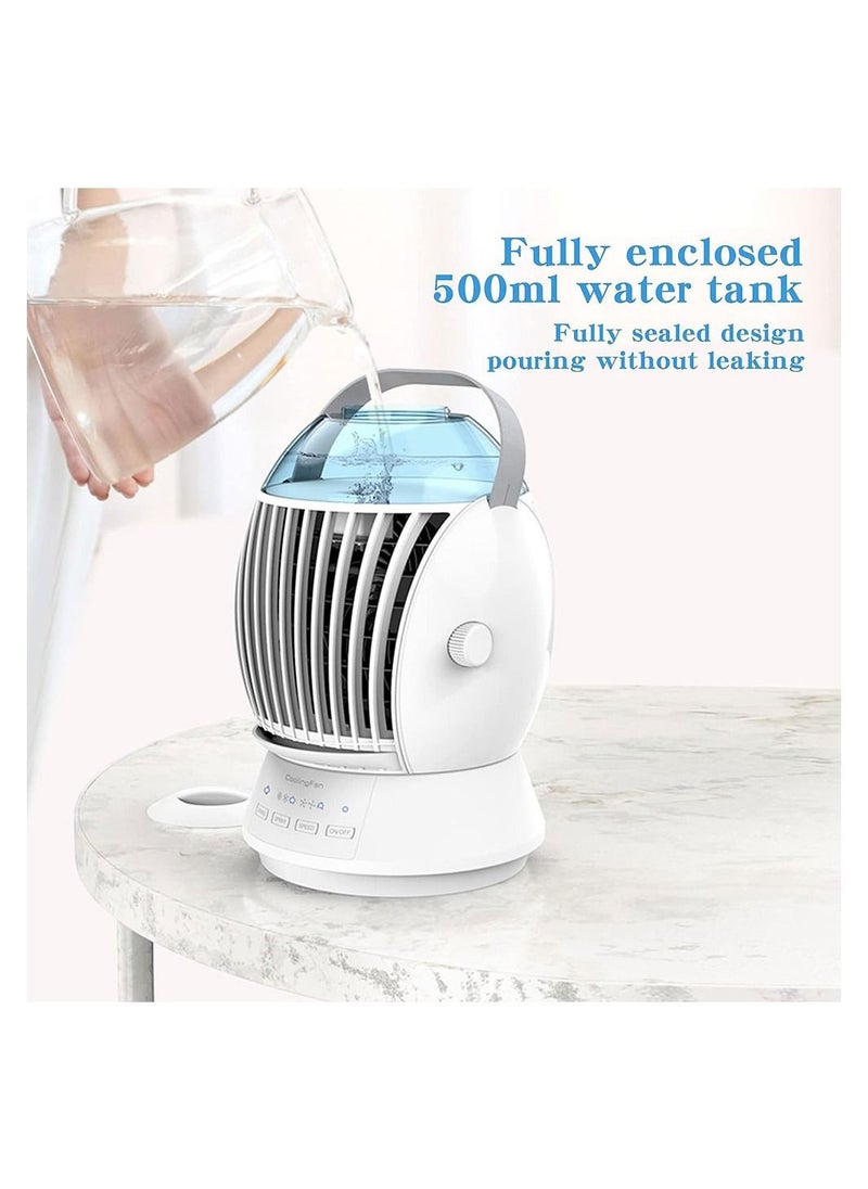COOLBABY Mini Portable Air Conditioner Fan 500ml Evaporative Air Cooler Humidifier with 3 Wind Speed 3 Cool Mist