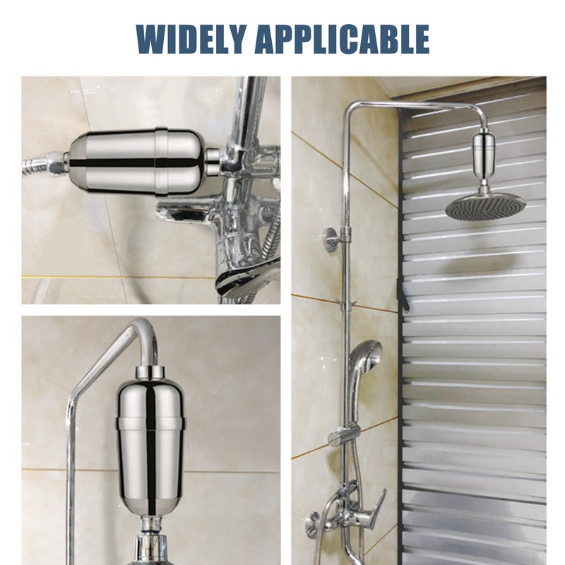 Shower Head Filter: 15 Stage Silver Polished Chrome Finished - Chlorine & Heavy Metal Reduction Hand Shower Filter for Home Bathroom Overhead, Rainfall, Handheld Shower Use - Image 3