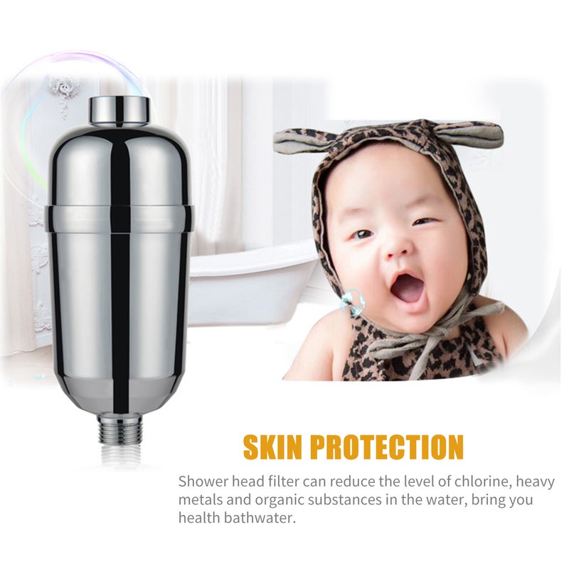 Shower Head Filter: 15 Stage Silver Polished Chrome Finished - Chlorine & Heavy Metal Reduction Hand Shower Filter for Home Bathroom Overhead, Rainfall, Handheld Shower Use - Image 2