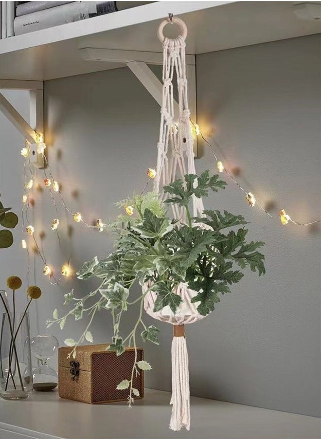 Kutis 1-Piece Hanging Plant Pot Holder  Hand-Woven Hanging Decorative Flower Pot Stand For Home Decoration 75 Centimeter  - Image 1