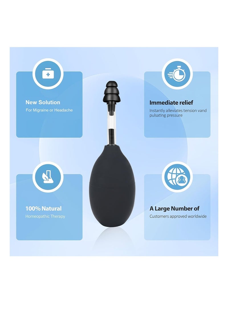 هالونهي جهاز شفط لتخفيف ضغط الأذن لعلاج الصداع النصفي، طنين الأذن، الصداع، تخفيف التوتر، توازن الأذن الداخلية، تقليل ضغط الأذن أثناء الطيران، أداة إزالة شمع الأذن آمنة ومحمولة وفعالة - Image 2