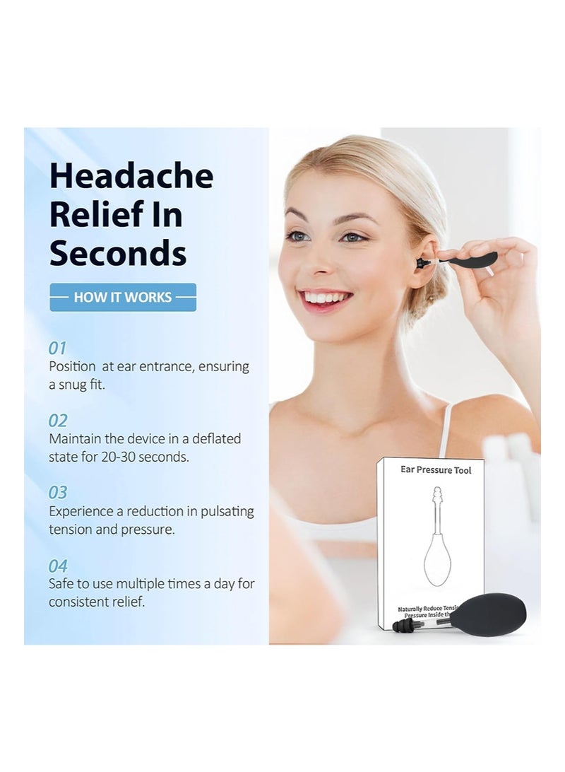 هالونهي جهاز شفط لتخفيف ضغط الأذن لعلاج الصداع النصفي، طنين الأذن، الصداع، تخفيف التوتر، توازن الأذن الداخلية، تقليل ضغط الأذن أثناء الطيران، أداة إزالة شمع الأذن آمنة ومحمولة وفعالة - Image 3