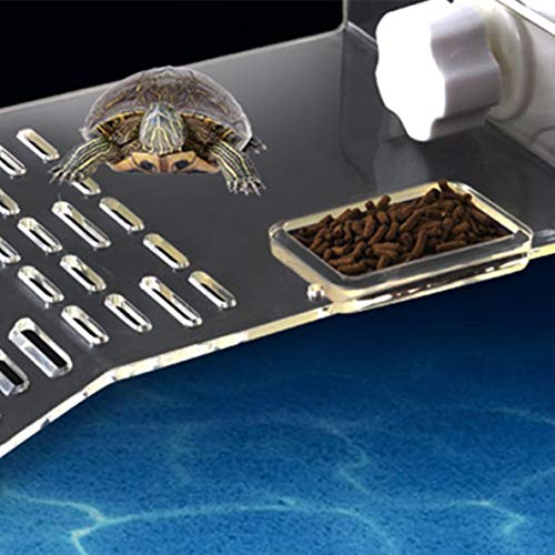 Sunxenze Large Size Acrylic Turtle Basking Platform, Fish Tank Aquarium Platform, Tortoise Resting Terrace with 3PCS Suction Cups - Image 5