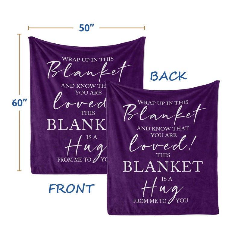 Butonus Get Well Gifts for Women After Surgery  Birthday Gifts for Women  Thinking of You Gifts for Women  Inspirational Encouragement Healing Gifts for Women  Purple Hug Blanket 60""X50"" - Image 2
