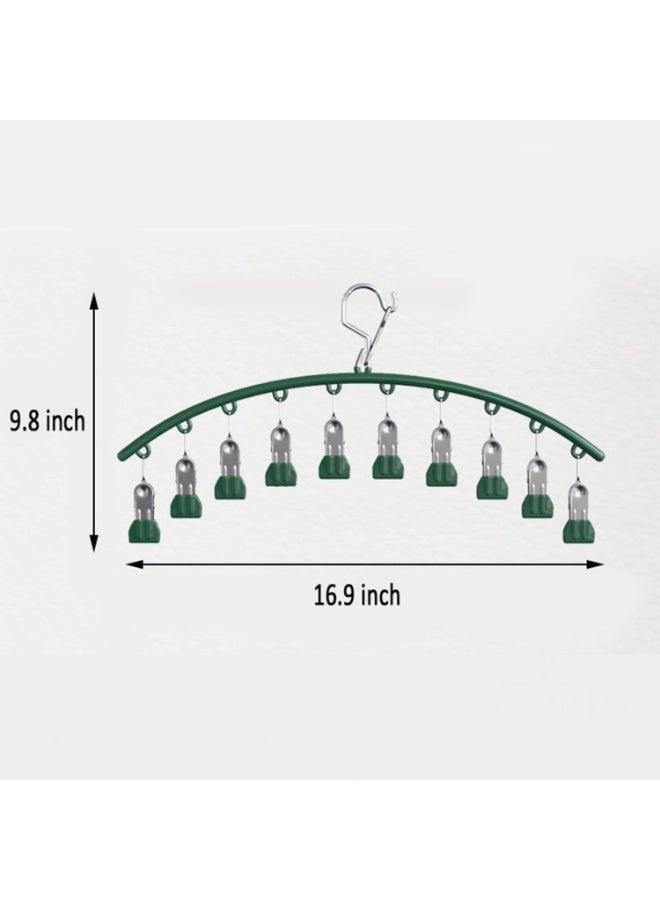 3 Pack 10-Stainless Steel Clips Pants Skirt Hanger - Windproof Non-Slip Strong Clamping Force, Space-Saving Closet Organizer for Leggings Underwear Hosiery Storage - Image 2